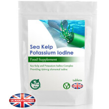 Potassium Iodine Sea Kelp (90 Tablets) 150mcg Elemental Iodine UK (V)