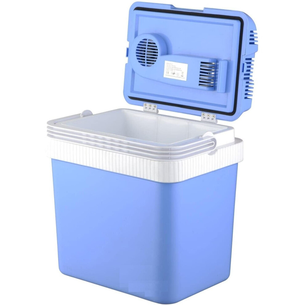 24L Trolley Cool Box Electric Travel Cooler Camping Picnic Ice 12V 240V Adapter