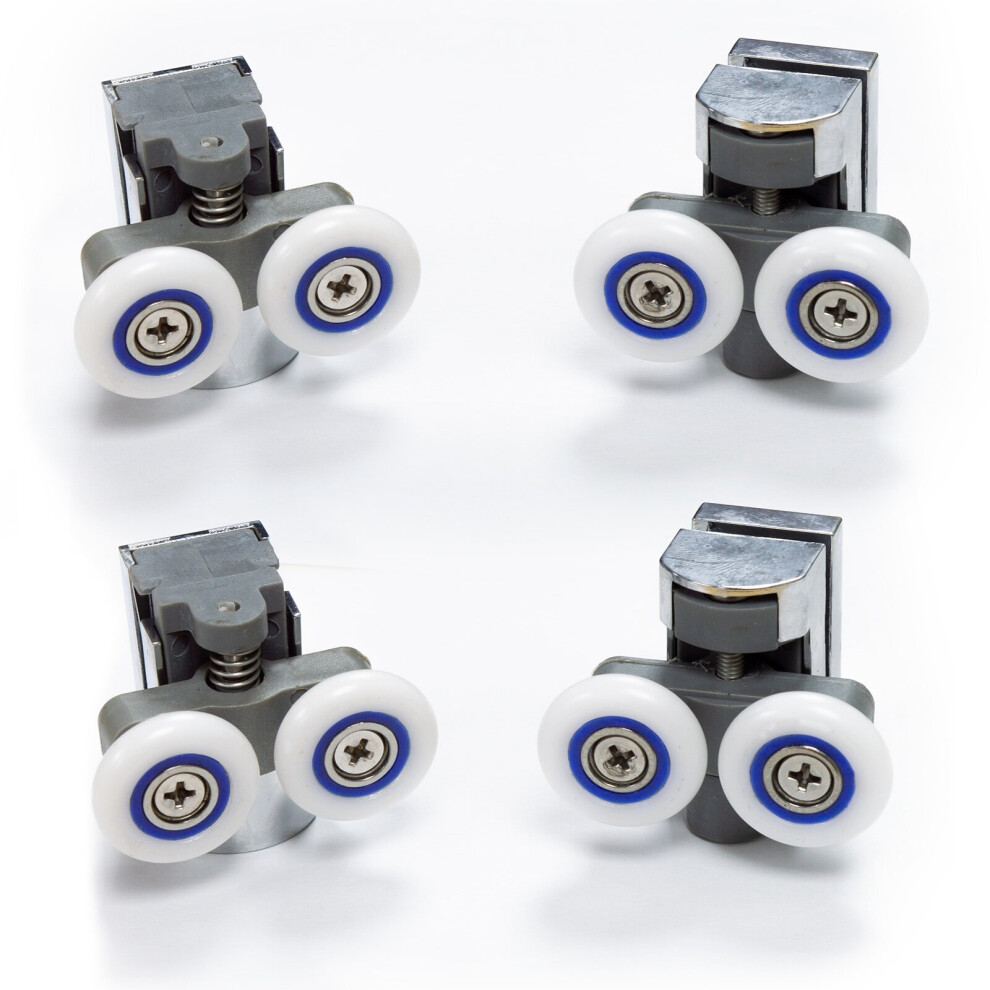 4 Shower Door Wheels Twin Top and Bottom Roller Runners