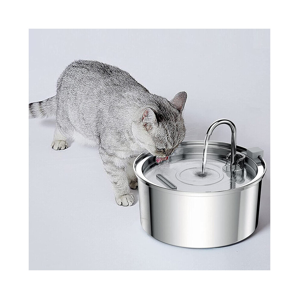 New 2L Pet Water Fountain Stainless Steel Cat Water Dispenser Auto Feeder for Cat Fountain with
