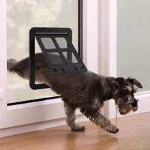 Pet Mosquito Screen Door Dog Fence Home Automatic Flap Cat Gate Dog Flap Door Foldable Attached