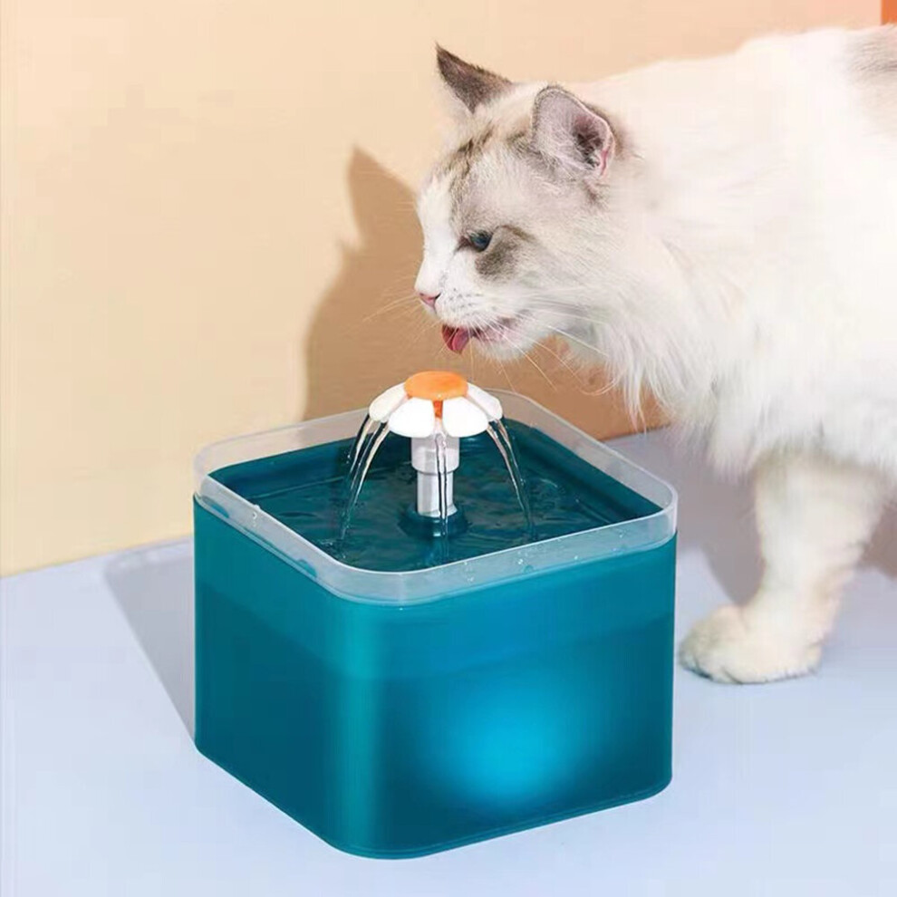 2L Capacity Automatic Cat Water Fountain with LED Lighting USB Pet Water Dispenser with Recircu