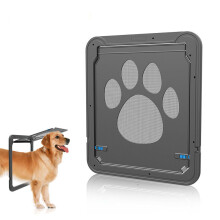 4-Way Lockable Plastic Pet Big Dog Cat Door for Screen Window Safety Flap Gates Pet Tunnel Dog