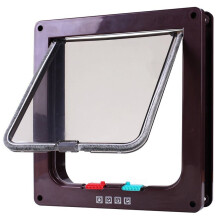 Cat Flap Door with 4 Way Security Lock Dog Flap Door for Dog Cats Kitten ABS Plastic Small Pet