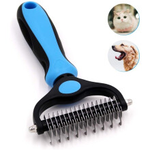 Pet Grooming Tool- 2 Sided Undercoat Rake for Dogs &Cats-Effective Dematting Comb for Mats-No M