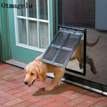 Lockable Plastic Pet Dog Cat Kitty Door for Screen Window Security Flap Gates Pet Tunnel Dog Fe