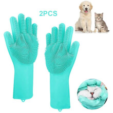 Pet Grooming Cleaning Gloves Dog Cat Bathing Shampoo Glove Scrubber Magic Dishwashing Cleanner