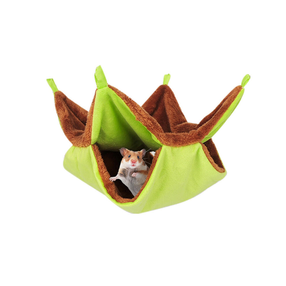 (Green 35cm*35cm) Ferret Rat Squirrel Bird Hamster Hammock Hanging Cage Nest Bed House Toys
