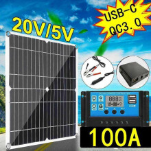 100A 12V Solar Panel Kit 200W battery Charger with Controller Caravan Boat UK