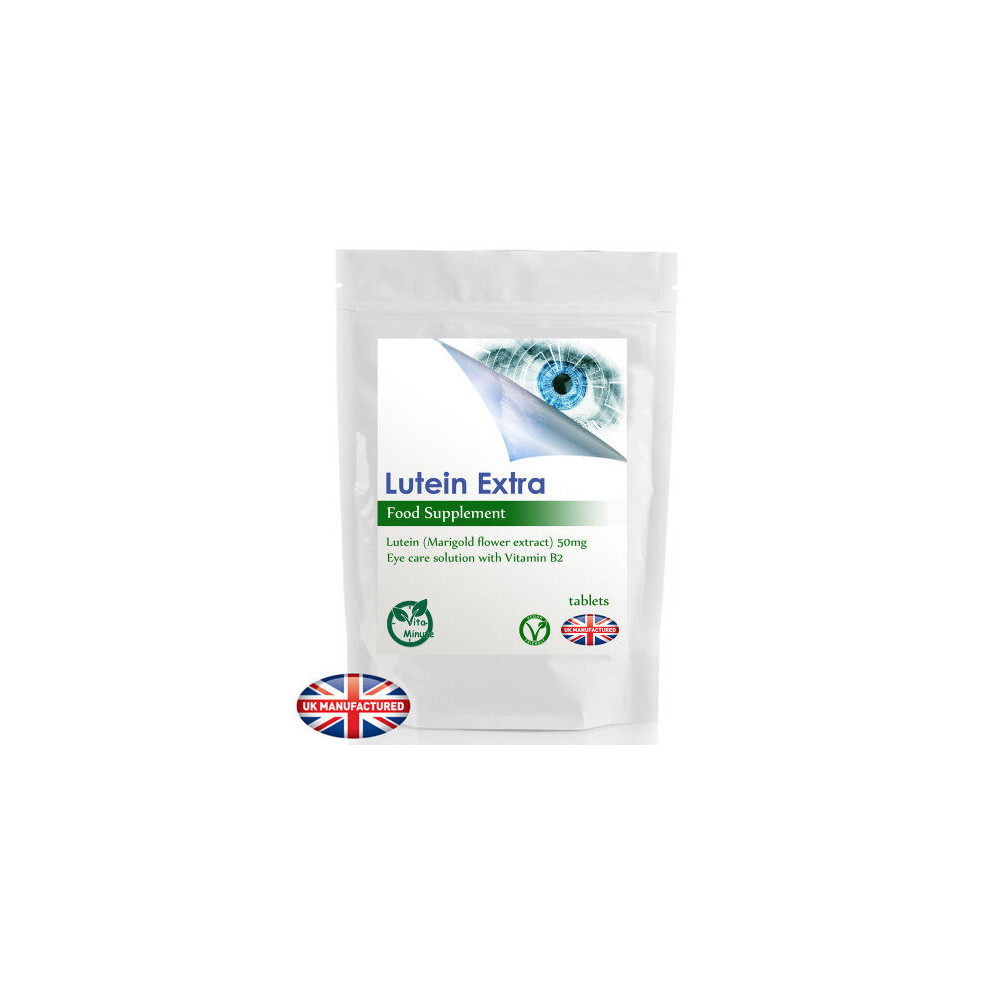 100 x Lutein Extra 50mg Vitamin B2 Complex Tablets, Eye Health UK (V)