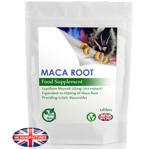Maca Root 1250mg 120 Tablets (V) Libido Sexual Performance, Stress UK