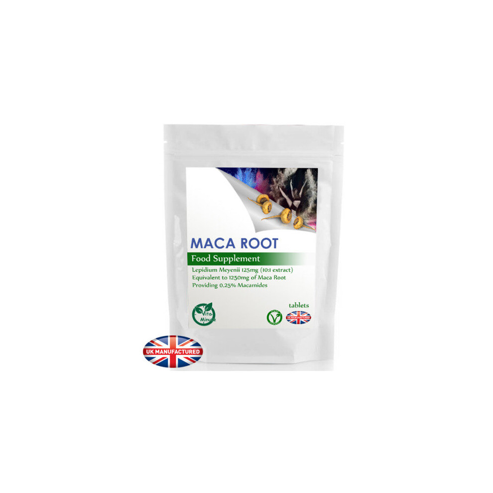 Vitaminute Maca Root 1250Mg 120 Tablets (V) Libido Sexual Performance, Stress Uk