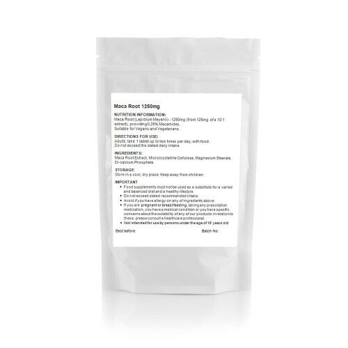 Maca Root 1250mg (60 Tablets) Libido, Fertility Sexual Performance UK 1