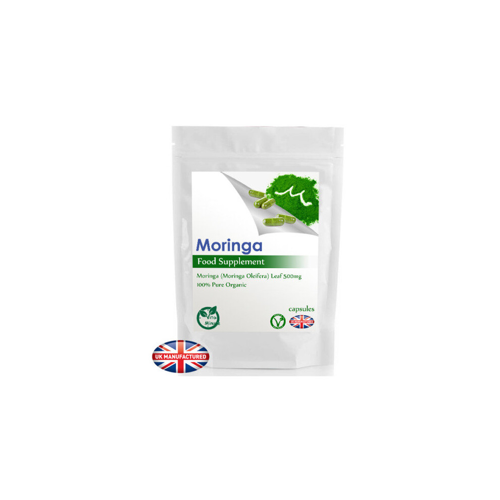 Vitaminute Natural Organic Moringa Pure Leaf Powder - 120 Capsules (V) 500Mg (V)