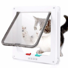 Pet Dog Flap Door Smart Security 4 Way Lock ABS Plastic Door Controllable Switch Direction Dog