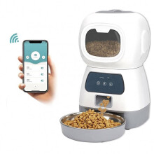 Pet products acrylic microchip dog food storage containers dispenser machine slow cat bowl auto