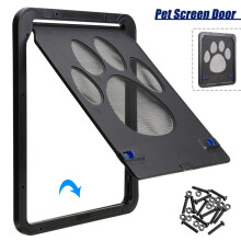 Pet Screen Door Dog Cat Door Security Screen Locking Flaps Magnetic Door ABS Plastic Gate Door