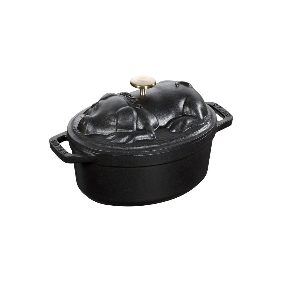 STAUB 17 CM OVAL CAST IRON COCOTTE BLACK