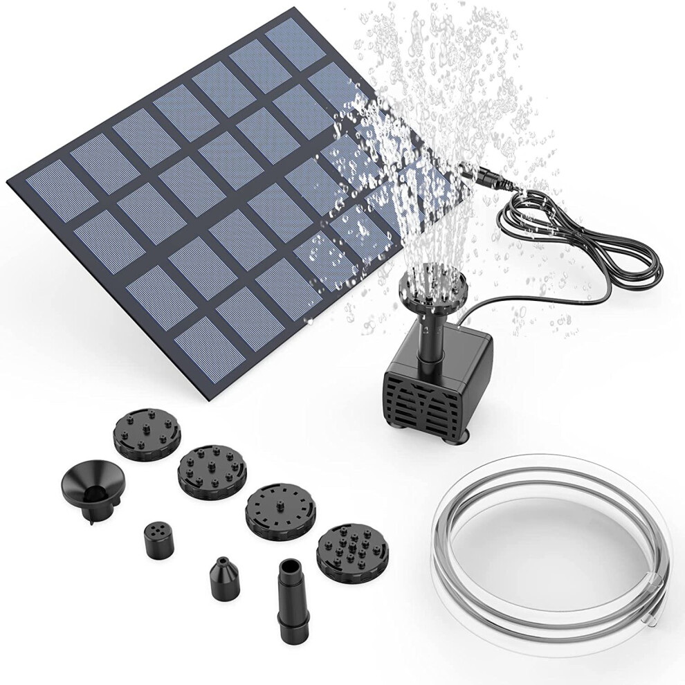 AISITIN2.5W DIY Solar Fountain Pump with Panel Solar Water Pump Kit with 6 Nozzles and 4ft Wate