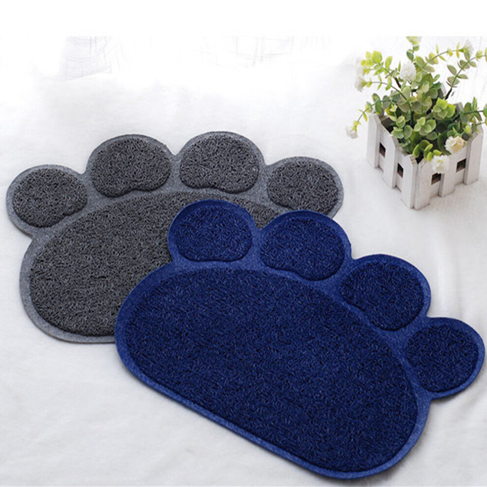 Pet Cat Litter Mat Paw Print Feeding Bowl Placemat Cat Bed Pads Non-slip Waterproof Litter Trap
