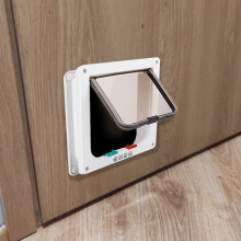 Dog Cat Flap Door with 4 Way Locking Security Lock Flap Door for Dog Cats Kitten Small Pet Anim