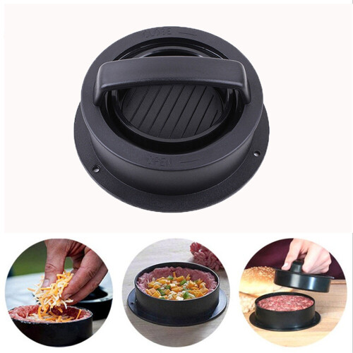 Sarkebony Kitchen Round-Shape Burger Press – Hamburger Patty Maker, ABS Plastic Mold for Beef Patties 1