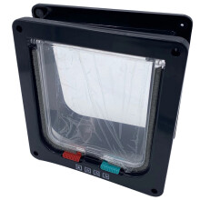 Cat Flap Door with 4 Way Security Lock Dog Flap Door for Dog Cats Kitten ABS Plastic Small Pet