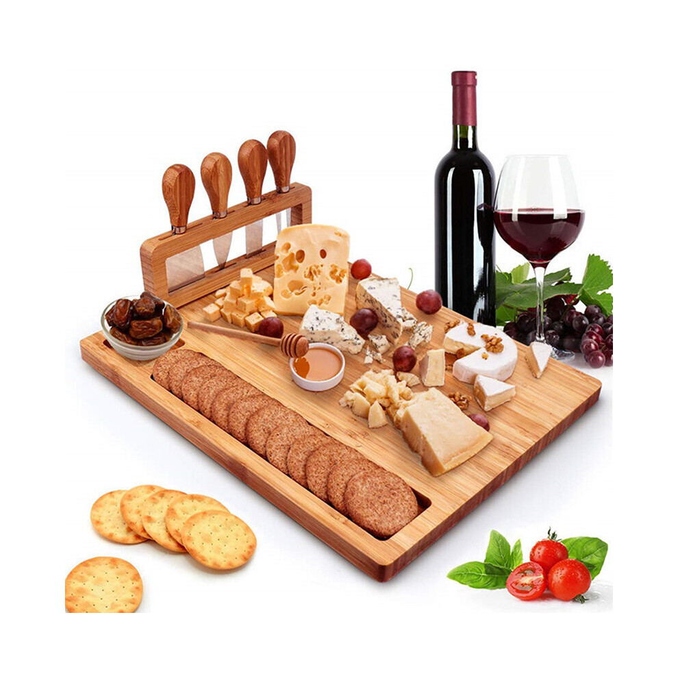 1PC Bamboo Cheese Board Cheese Knife Cheese Slicer Fork Scoop Cut Kitchen Cooking Tools Bamboo
