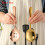 2 Sets Golden Serving Rice Spoon Restaurant Stainless Steel Dinnerware Set Public Using Buffet 1