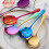 2 Sets Golden Serving Rice Spoon Restaurant Stainless Steel Dinnerware Set Public Using Buffet 2