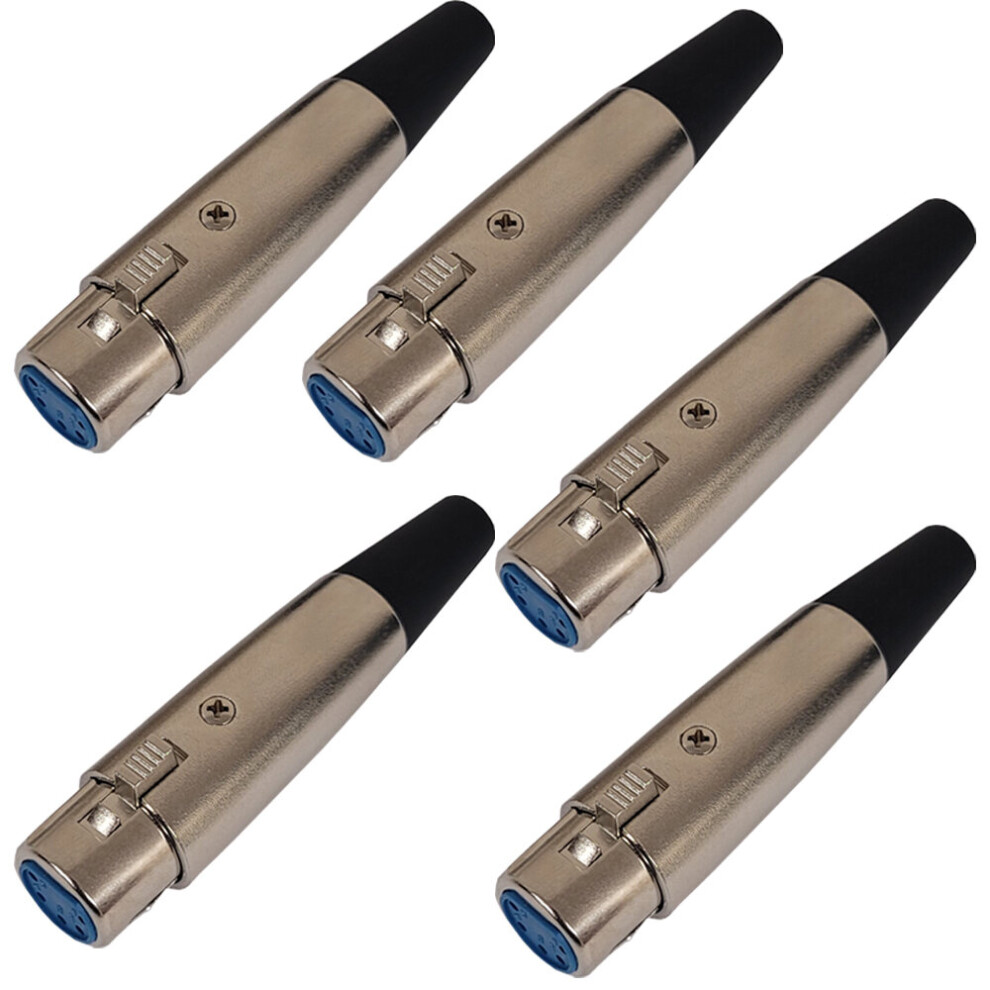 QTY 5 XLR 5 PIN Female Socket Solder DMX Lighting Connector For Cable-image-OPC-P8WMJ7F-NEW