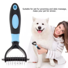 Benepaw Professional 2 Sided Dematting Dog Comb Cat Safe Durbale Pet Brush Rake Puppy Grooming