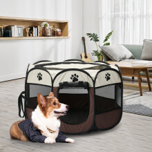 Portable Pet Cage Folding Pet Tent Outdoor Dog House Octagon Cage For Cat Indoor Playpen Puppy