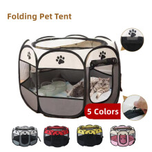 Portable Folding Pet Tent Dog House Octagonal Cage For Cat Tent Playpen Puppy Kennel Easy Opera