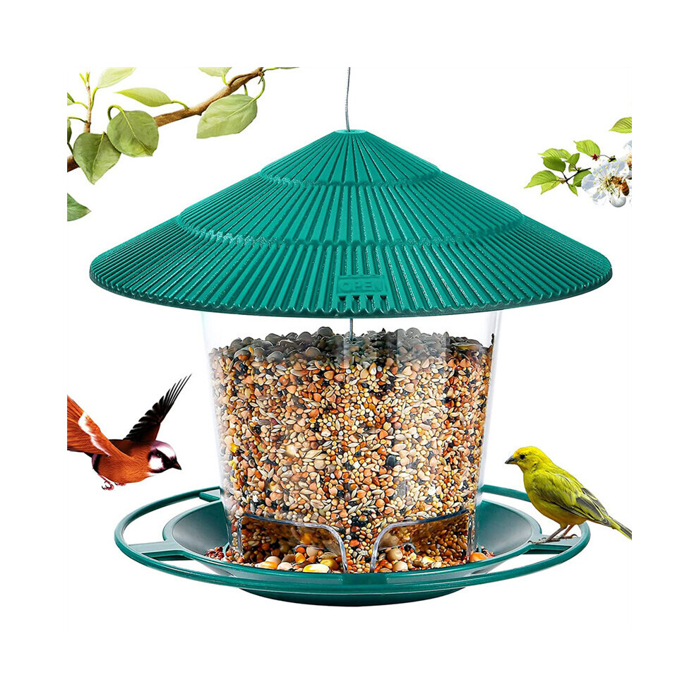 Waterproof Gazebo Hanging Wild Bird Feeder with Rope Outdoor Plastic Bird Feeder with Automatic Feeding House