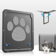 Cat Screen Door Lockable Puppy Safety Magnetic Flap Door Pet Window Gate Exterior Doors Lockabl