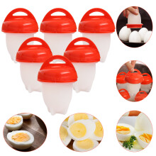 6PCS Set Egg Poacher Silicone Non-Stick Egg Cooker Pack Boiled Egg Mold Egg Cup Steamer Egg Coo