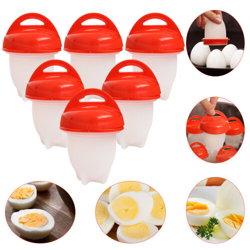 6PCS Set Egg Poacher Silicone Non-Stick Egg Cooker Pack Boiled Egg Mold Egg Cup Steamer Egg Coo