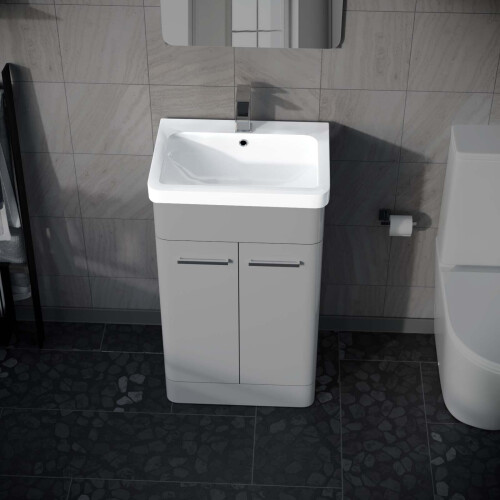 NES Home 500mm White Ceramic Mid-Edge Basin comes with Single Tap Hole and Overflow 2