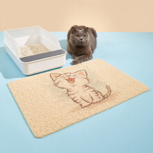 Easy-to-clean Cat Litter Mat Pet Food PVC Mat Waterproof Non-slip Pet Feeding Bowl Mat Tray For