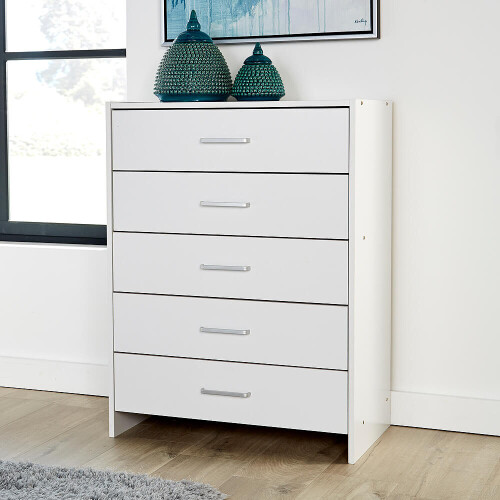 White nightstand deals with silver handles