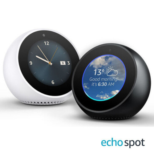 Amazon (Black) Amazon Echo Spot Compact Smart Speaker Alexa 2