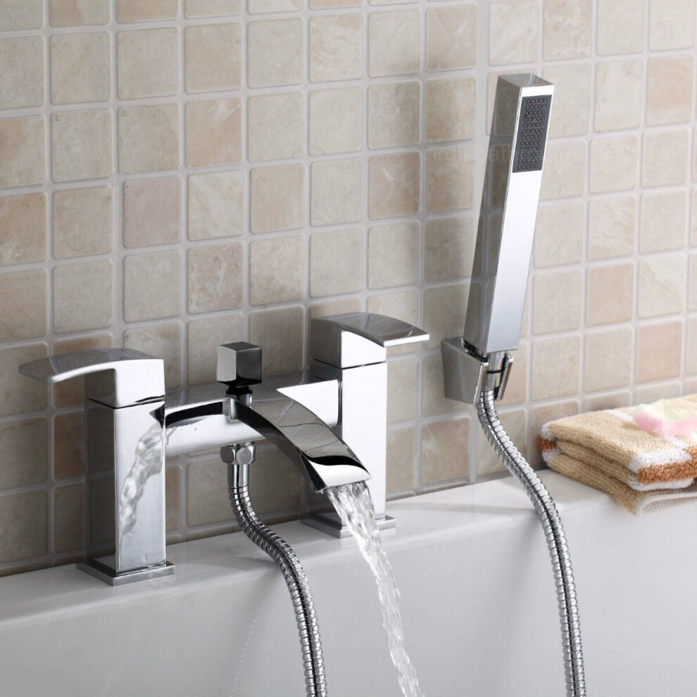 Nes Home Modern Waterfall Bath Filler Shower Mixer Tap Arke