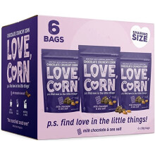 Love Corn Crunchy Corn Milk Chocolate & Sea Salt 90g (Pack of 6)