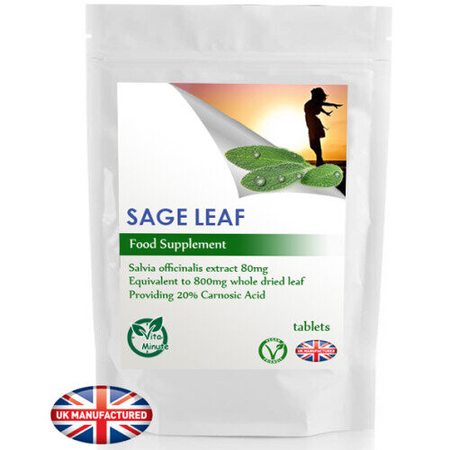 90 x Sage Leaf Extract 800mg Tablets Hot Sweats, Menopause, Flushes