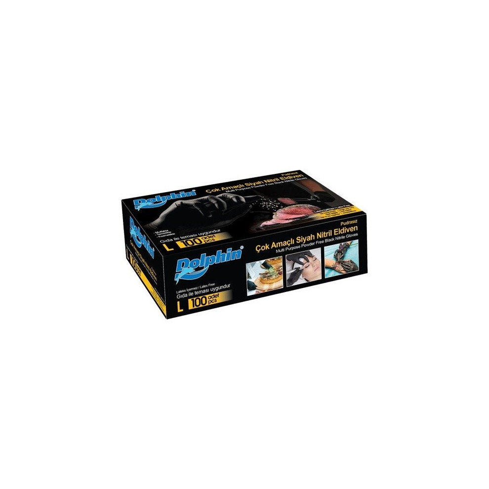 Nitrile Gloves Black 100Pcs Food Grade Waterproof Allergy Free Disposable Work Safety Gloves 10 729601702310