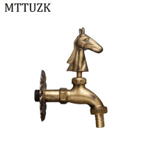 Outdoor Decorativ Garden Faucet Animal Shape Bibcock Antique Brass Horse Tap For Washing Mop/Ga