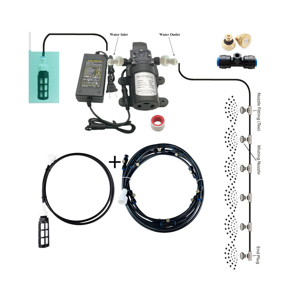 6M 9M 12M 15M 18M Garden Irrigation Water Spray Mist Watering System Summer Cooling Kits Automa Black