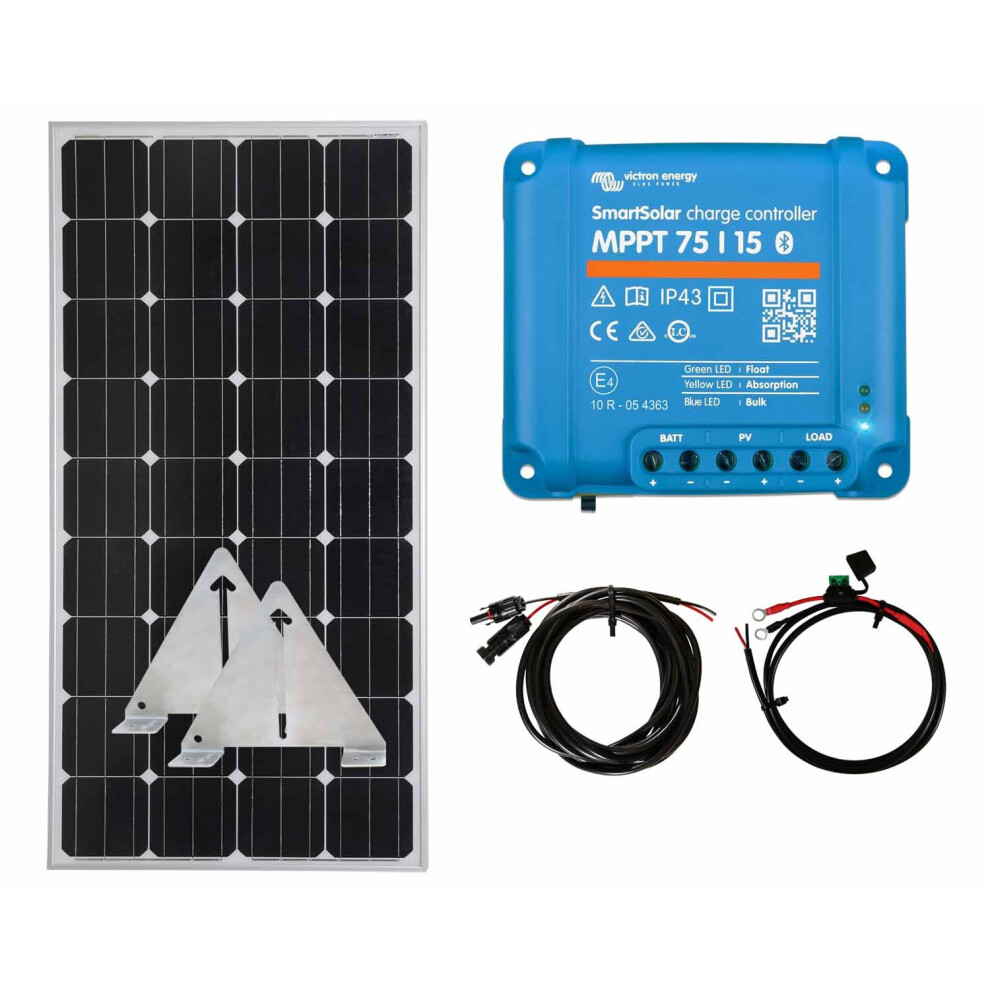 Victron 150w Mono Solar Panel Kit battery charging MPPT Controller Flip Mounts