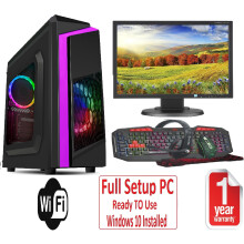 Fast Gaming PC Bundle - i5 16GB RAM 1TB GT710 2GB - WiFi - WARRANTY - F3 PURPLE RGB - Refurbished